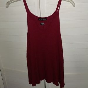 Maroon Waffle Knit Tank